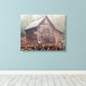 水車 キャンバスプリント (インサイチュ (ウッドフロア))