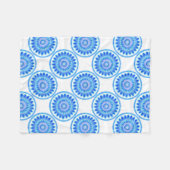 水車（青） フリースブランケット (正面(横))