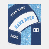 水軍，軽い青のバレーボールのシニアナイトギフト フリースブランケット (正面)