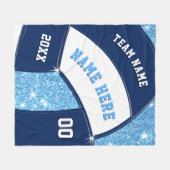 水軍，軽い青のバレーボールのシニアナイトギフト フリースブランケット (正面(横))