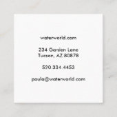 水輝きスイミングプールサービス写真旅行 スクエア名刺 (裏面)