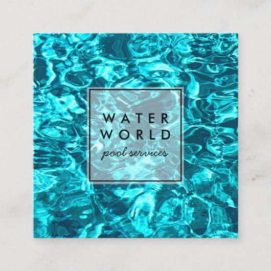 水輝きスイミングプールサービス写真旅行 スクエア名刺 (正面)