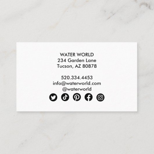 水輝きスイミングプールサービス写真旅行 名刺 (裏面)