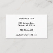 水輝きスイミングプールサービス写真旅行 名刺 (裏面)