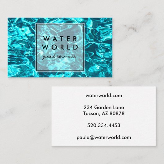 水輝きスイミングプールサービス写真旅行 名刺 (正面/裏面)
