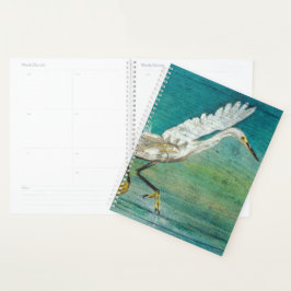 水辺に浮かぶゴージャスな海岸絵を描の鳥 プランナー手帳