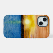 水辺のサンセット iPhone 15ケース (裏面横)