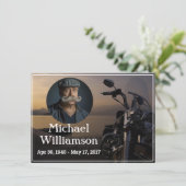 水辺のバイクの写真　ライフセレブレーション 招待状 (スタンド正面)