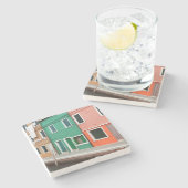 水辺の家々 ストーンコースター (横)