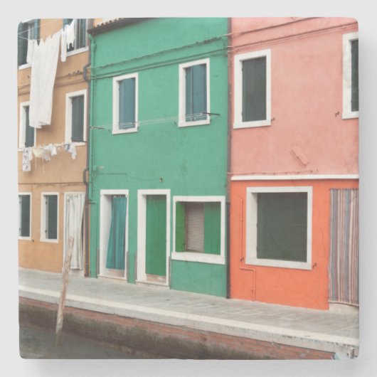 水辺の家々 ストーンコースター (正面)