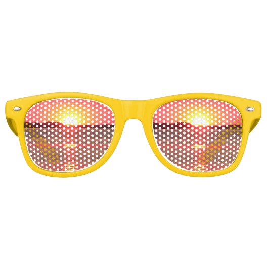 水辺サングラスに沈む夕日 レトロサングラス (正面)