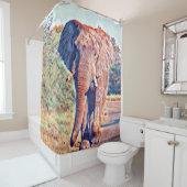 水辺ゾウ シャワーカーテン (インサイチュ)