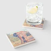 水辺ゾウ ストーンコースター (横)