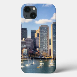 水辺地帯からのボストンスカイライン iPhone 13ケース