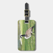 水辺地帯のガチョウ、野性生物動物、自然 ラゲッジタグ (正面縦)