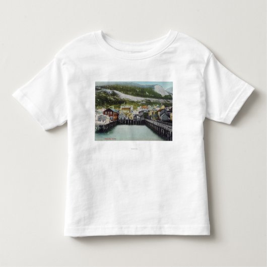 水辺地帯及びTownDouglass、AKの眺め トドラーTシャツ (正面)
