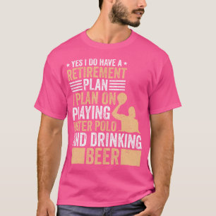 水退職した球選手Iが水に遊乗る Tシャツ