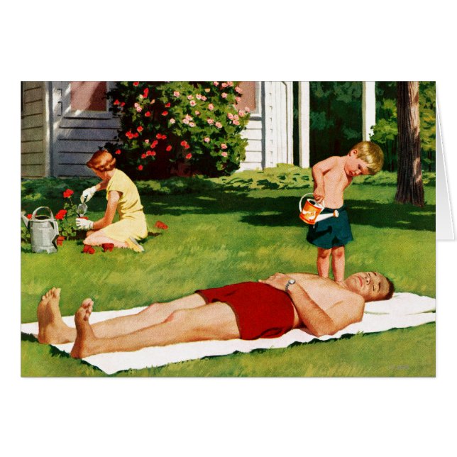 水遊びの父親 (正面横)