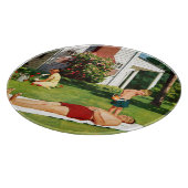 水遊びの父親 カッティングボード (角)