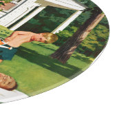 水遊びの父親 カッティングボード (角)