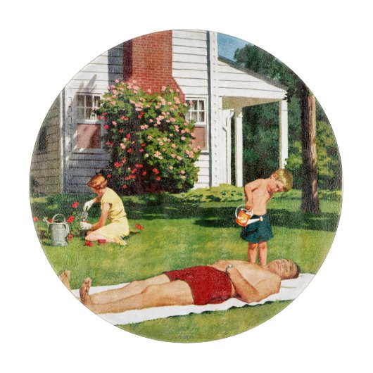 水遊びの父親 カッティングボード (正面)