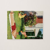 水遊びの父親 ジグソーパズル (横)