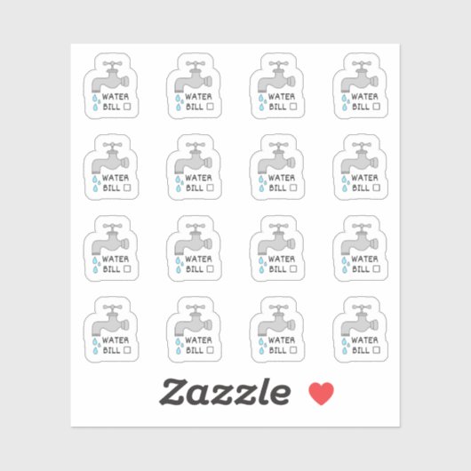 水道料金の支払い期限お知らせ予算管理プランナー シール (シート)