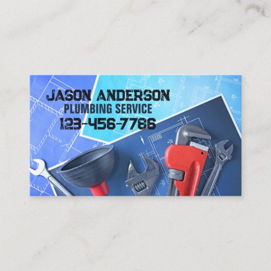 水道配管工 名刺 (正面)