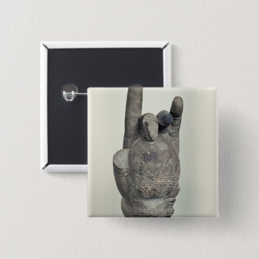 水酸化カリウム溶液からのShivaの巨大な彫像からの手、 缶バッジ (正面&裏面)