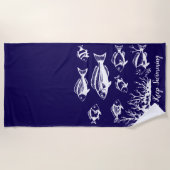 水釣り人のスタイル傾向にある魚 ビーチタオル (正面)