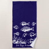 水釣り人のスタイル傾向にある魚 ビーチタオル (正面)