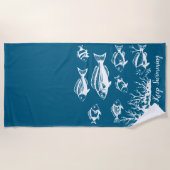 水釣り人のスタイル傾向にある魚 ビーチタオル (正面)