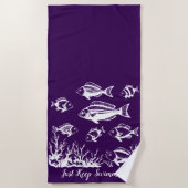 水釣り人のスタイル傾向にある魚 ビーチタオル (正面)