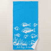 水釣り人のスタイル傾向にある魚 ビーチタオル (正面)