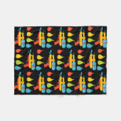 水鉄砲と風船の夏 フリースブランケット (正面(横))