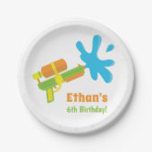 水鉄砲のゲームの子供の誕生日のパーティーの紙皿 ペーパープレート (正面)