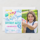 水鉄砲の写真招待状 招待状 (正面)