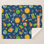 水鉄砲の水気球サマーキッズパターン シェルパブランケット (正面(横))