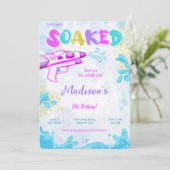 水鉄砲の誕生日パーティーの招待状 招待状 (スタンド正面)