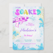 水鉄砲の誕生日パーティーの招待状 招待状 (正面)