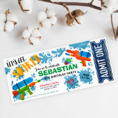 水鉄砲の誕生日パーティーチケット 招待状