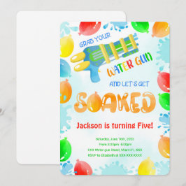 水鉄砲の誕生日招待状 招待状