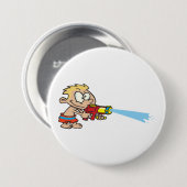 水鉄砲を持つ少年の夏のおもしろい 缶バッジ (正面&裏面)