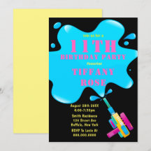 水鉄砲スプラッシュガール11thバースデーパーティー招待状