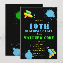 水鉄砲スプラッシュボーイ10thバースデーパーティー招待状