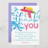 水鉄砲フォトサマーバースデーパーティー サンキューカード (正面/裏面)