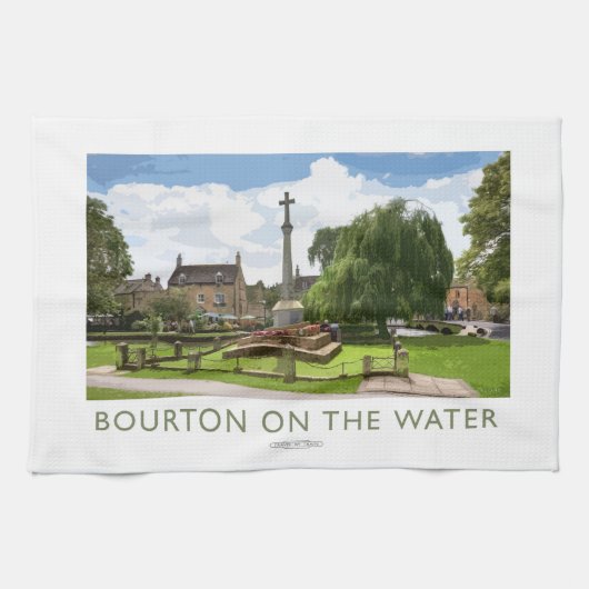 水鉄道ポスターのBourton キッチンタオル (横)
