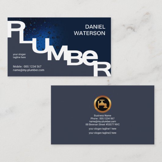 水鉛管工を漏らす発光性水低下 名刺 (正面/裏面)