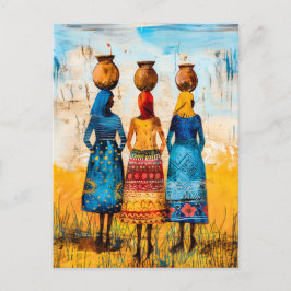 水鉢を持つアフリカの女性 ポストカード