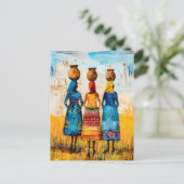 水鉢を持つアフリカの女性 ポストカード (スタンド正面)